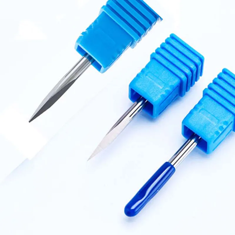 WEIX 20/30/40/45/60/90 Degree Tip 0.1-0.3mm 3 Edge Pyramid Engraving Bits 3.175mm Cnc Shank 3d Milling Cutter