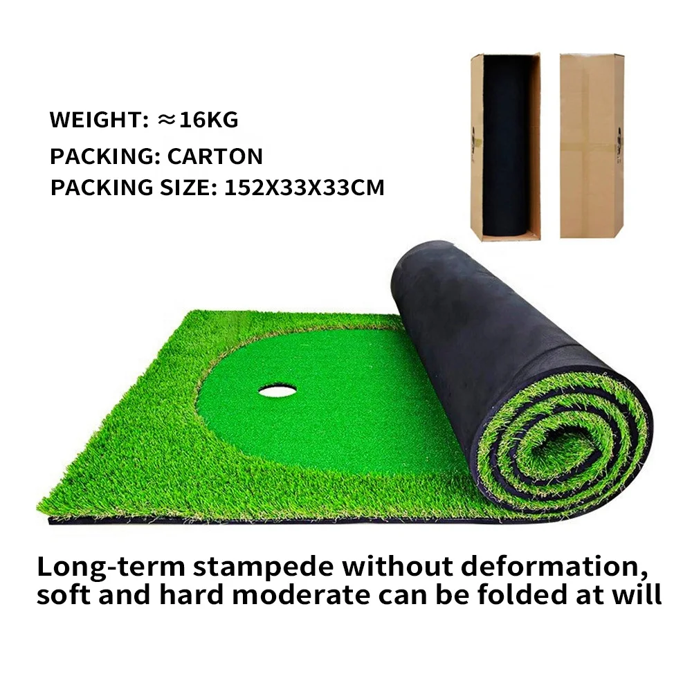 Realistic Indoor/Outdoor Training Putting Experience with Long-Challenging Putter True Life Golf Simulation Putting Green Mat
