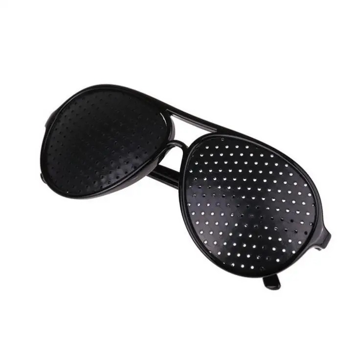 Black   custom Dioptric  grid sunglasses pinhole glasses promotional  sunglasses