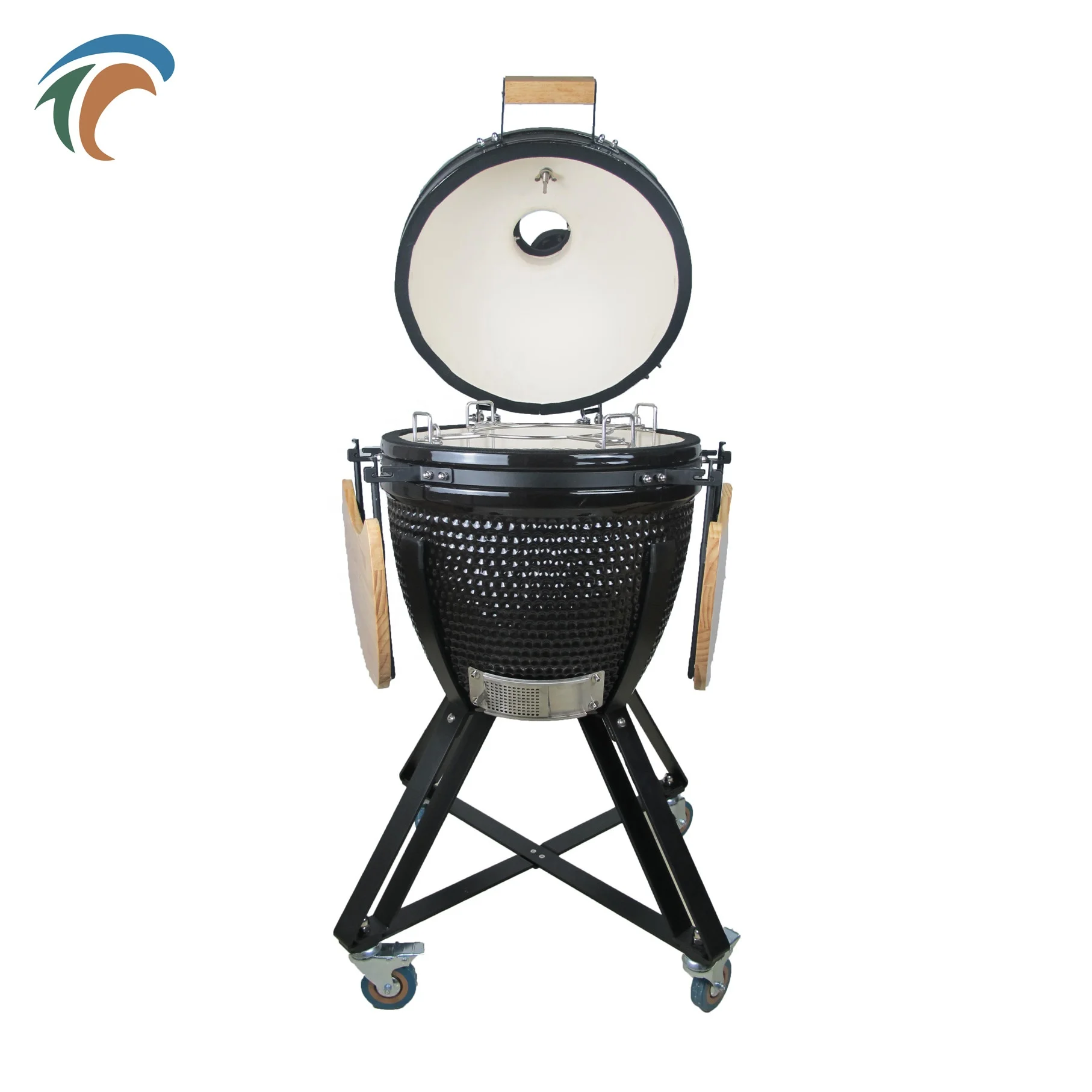 18 inch kamado grill steel charcoal garden barbecue wood fire poland bbq grill ceramic set