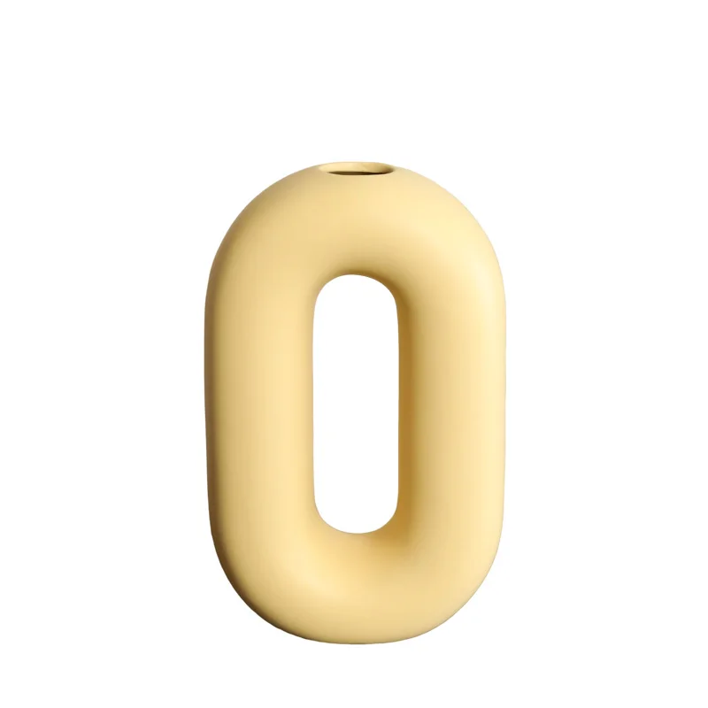 Best Selling Wholesale Circle Donut Vases Grand Custom Design Manufacturers Flower Color Ceramic Vase For Home Decor