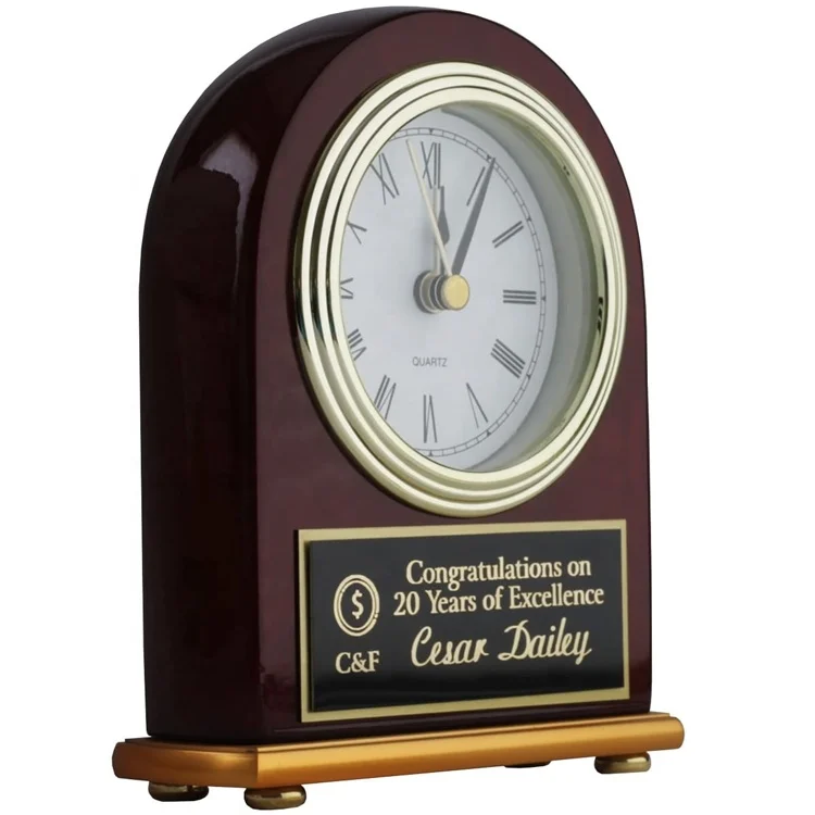 Piano Finished Rosewood Glossy Desk Clock Hotel Alarm Clock