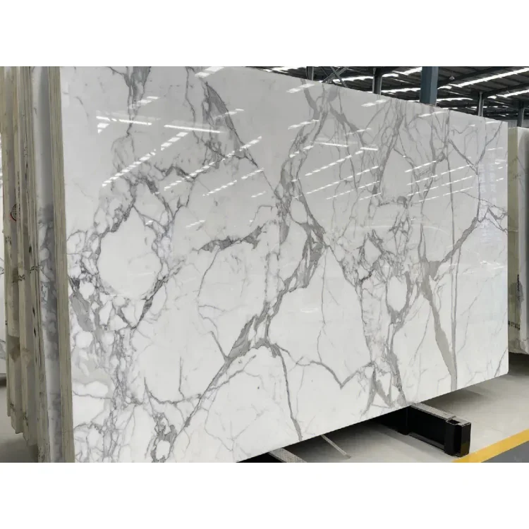 Роскошный камень полированный итальянский Калькутта белая мраморная плитка для украшения стен