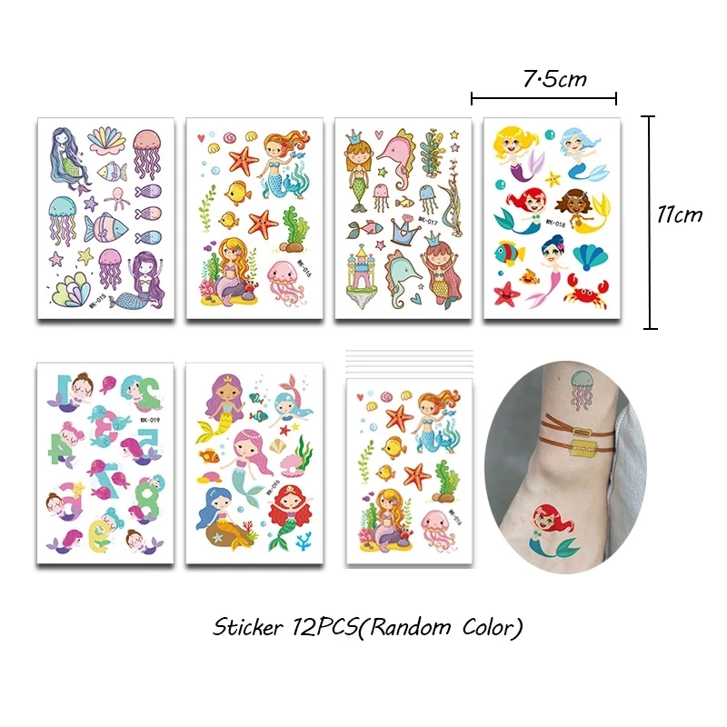 72pcs Custom Goodie Bag Supplies Little Mermaid Birthday Accessories Wedding Favor for Girls Mermaid Themed Party Favors