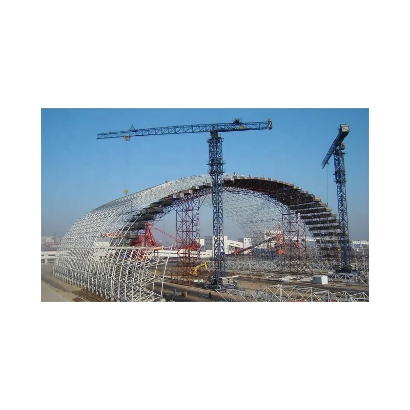 Prefab steel space frame  coal shed storage building coal storage bunker design construction