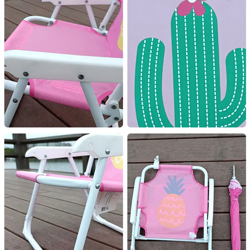 Outdoor portable folding children chair backrest chair seaside photo seat kids beach chair with umbrella