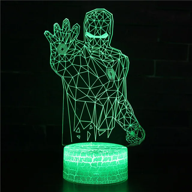Novelty Acrylic 3D illusion Night Light Anime Character 16 Color Led Night Light Bedside Lamp for Child Bedroom Decoration Gifts