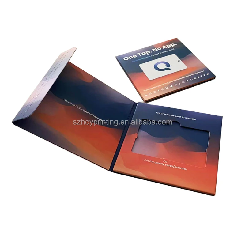 luxury easy tear strip credit card nfc card packaging box