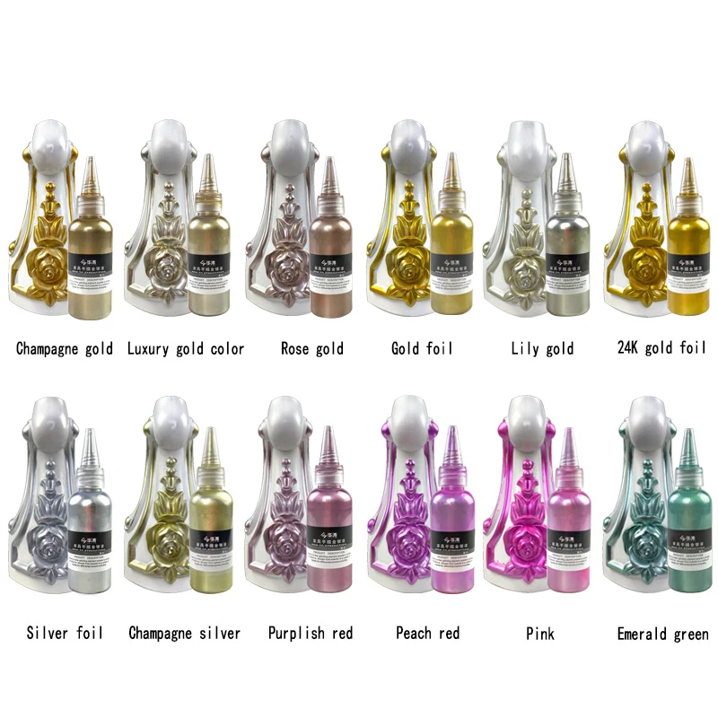 Quality Gold Silver Colored Paint With Smooth Hard Quickly Used For Furniture Metals Spray Brush