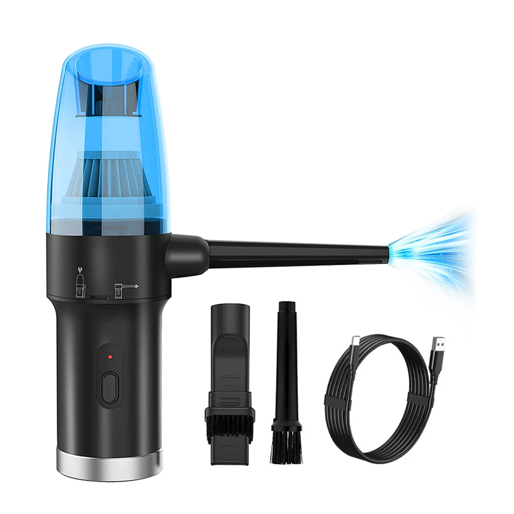 Portable 6000mAh Cordless Handheld Electric Compressed Air Blower Duster Gun Vacuum Cleaner for Car Computer Keyboard Cleaning