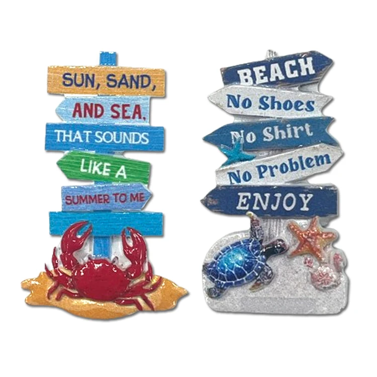 Custom logo printing country city beach souvenir resin 3d fridge magnets