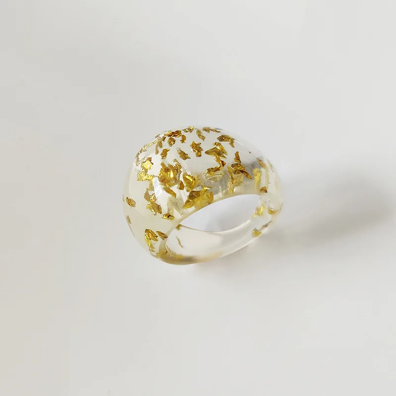 OUYE 2021 Fashion Best Selling Acrylic Acetate Simple clear Resin Ring Colorful Link Women Jewelry Wholesale