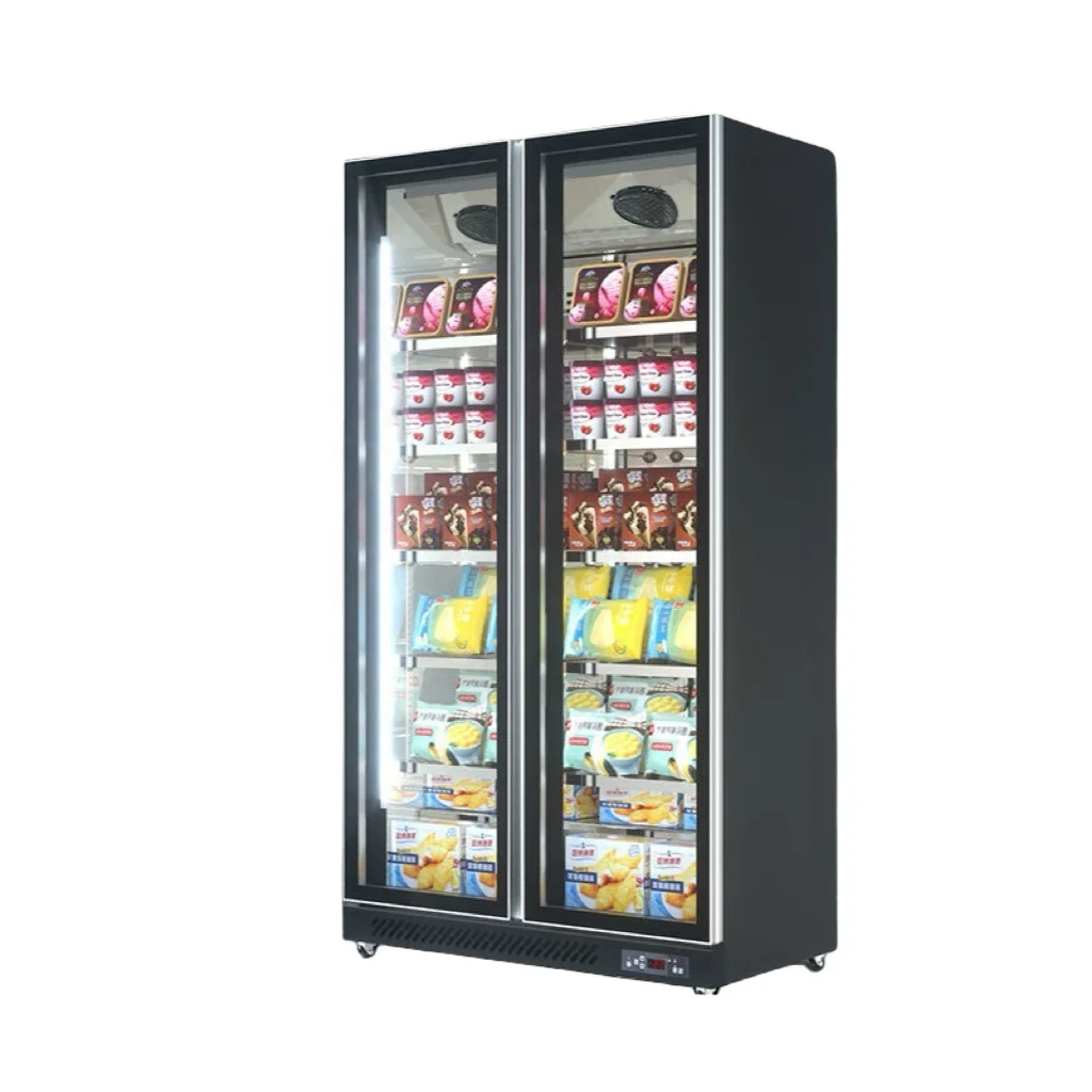 Double door  cold  freezer use for meat, seafood, frozen food pastry, ice cream, durian, etc