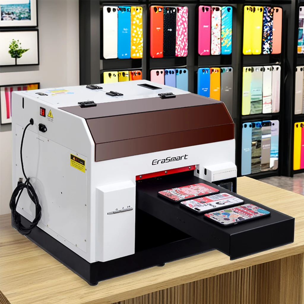 Erasmart L800 Head Flatbed Uv Impresoradigital Phone Case Printer Golf Ball Logo Printing Machine A4 Uv Printer