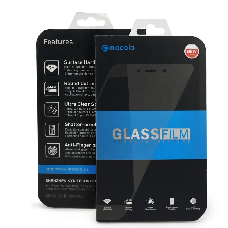 Mobile Phone Tempered Glass Packaging Wholesale Phone Protective Film Heat sealed Blister Card Packaging Box