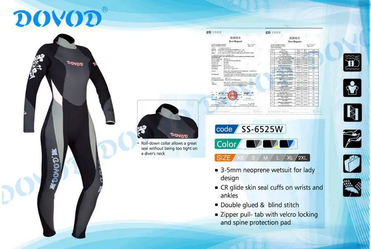 DOVOD High Quality 3-5mm Neoprene Wetsuit Women Plus Size Diving Suit
