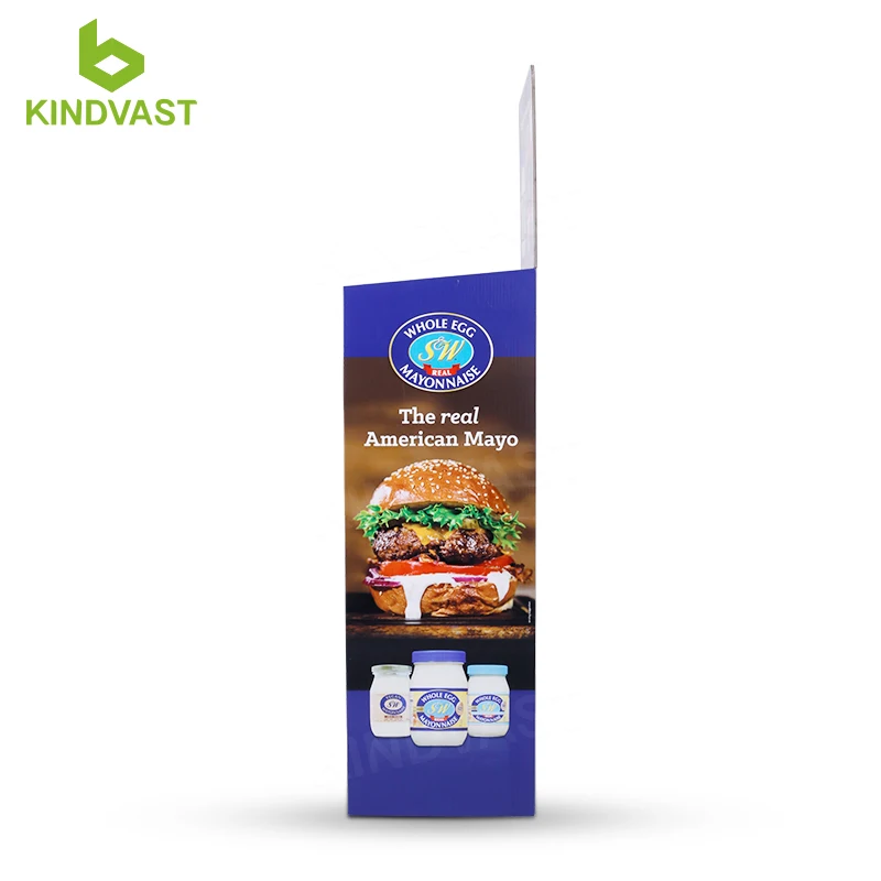 Custom 4 Tier Paper cheese sauce Floor Stand Pos Cardboard foods Display Stand Racks