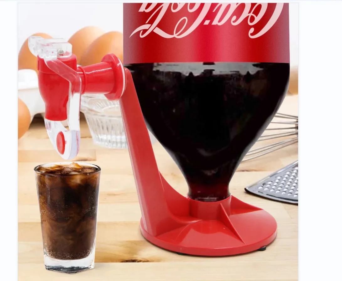 New Novelty Saver Soda Dispenser Bottle Coke Upside Down Drinking Water Dispense Machine for Gadget Party Home Bar