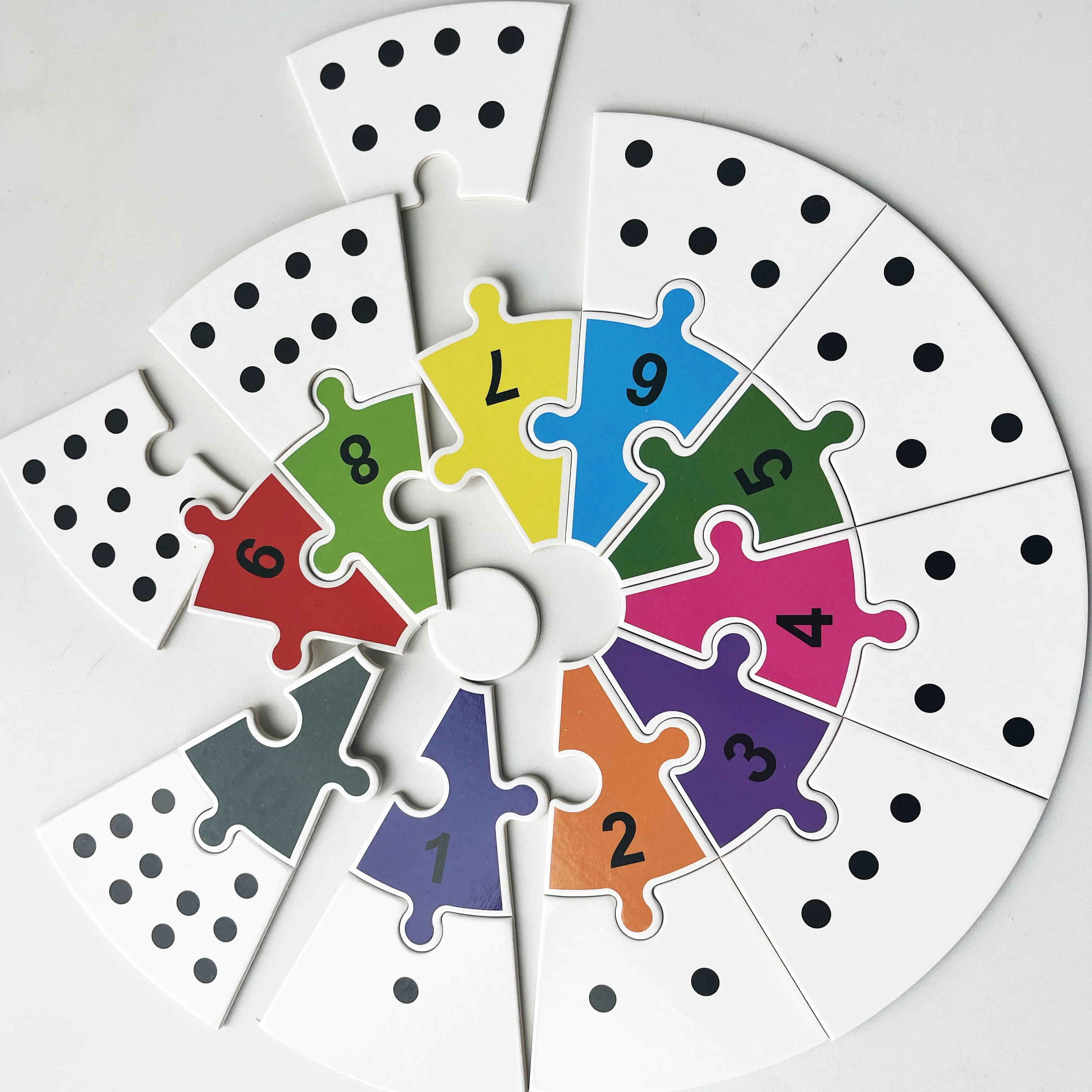 Unisex Educational Toy Wood & Paper Counting Circle Puzzle for 2-8 Years Jigsaw Puzzle Style for Kids Gift