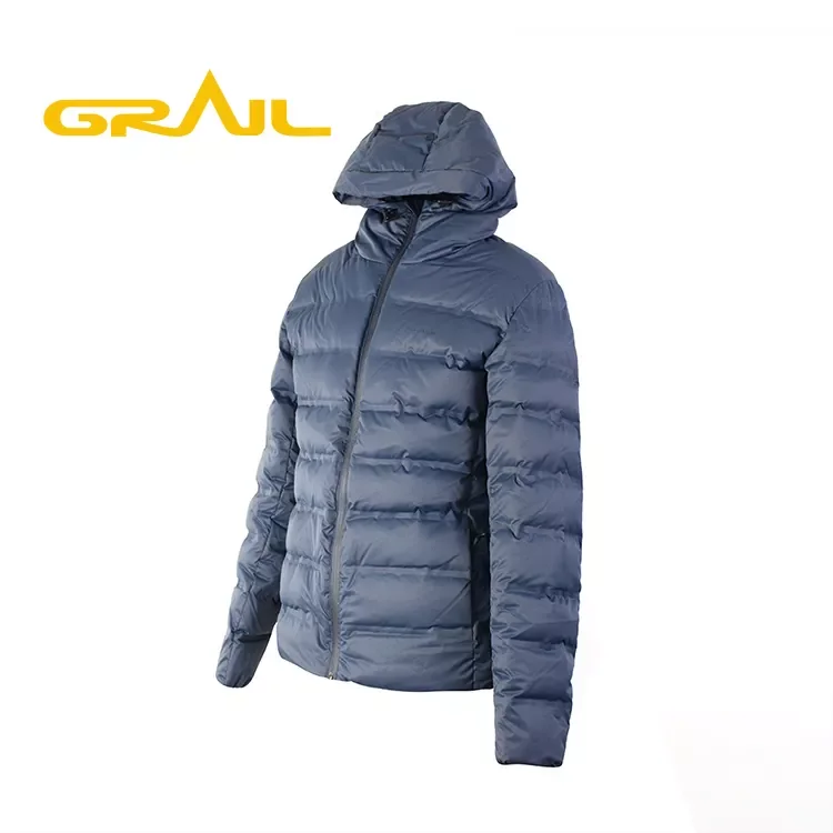 New design dark blue jackets long sleeve duck down puffer coat mens with waterproof zipper