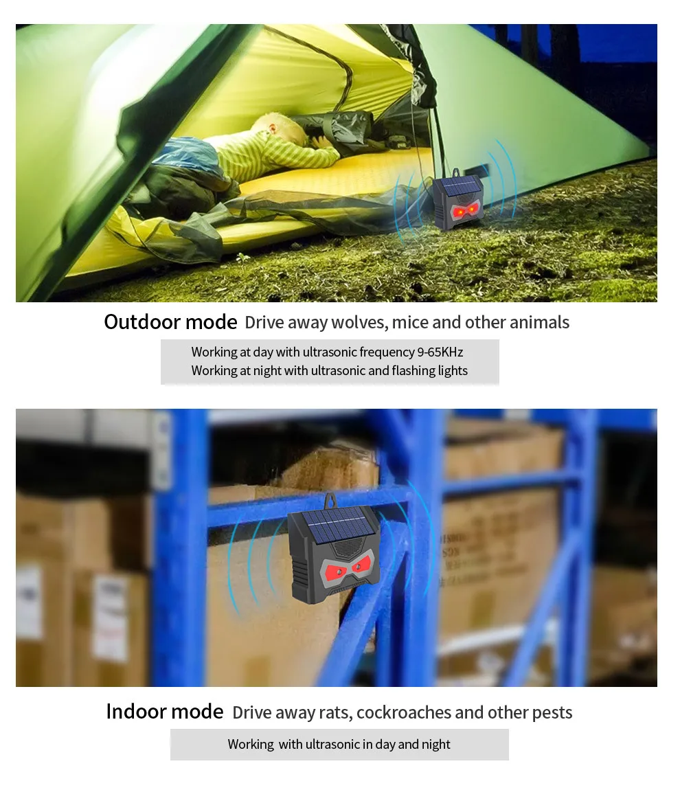 Отпугиватель животных на солнечной батарее средство для сдерживания оленя лисы кота питание от солнечных батарей