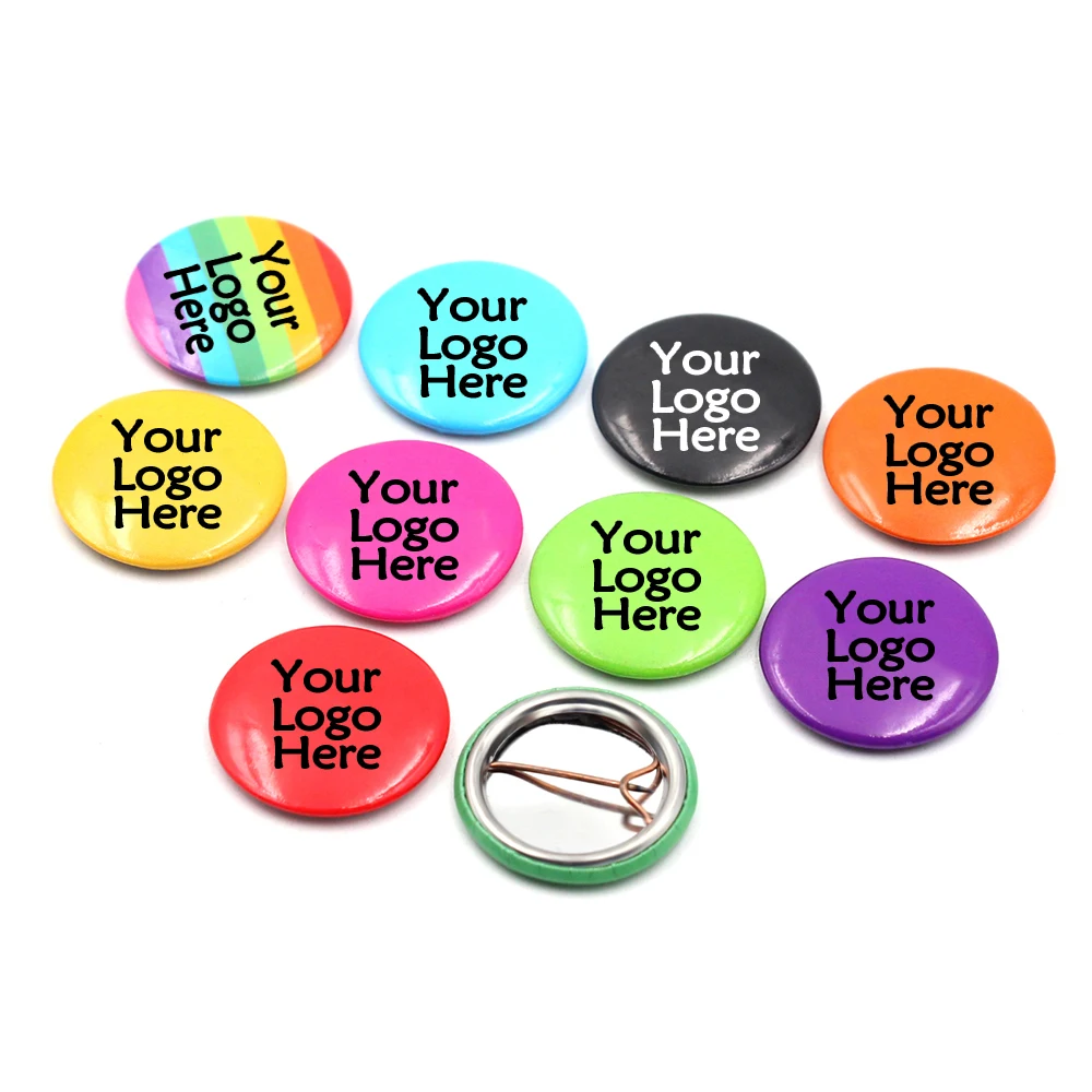 Supplier Wholesale Lapel Pin Style Custom Logo Button Tin Christmas Diy Button Badge Press