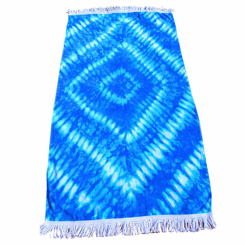 Custom 100% cotton Funny game printed velour beach towel with tassels