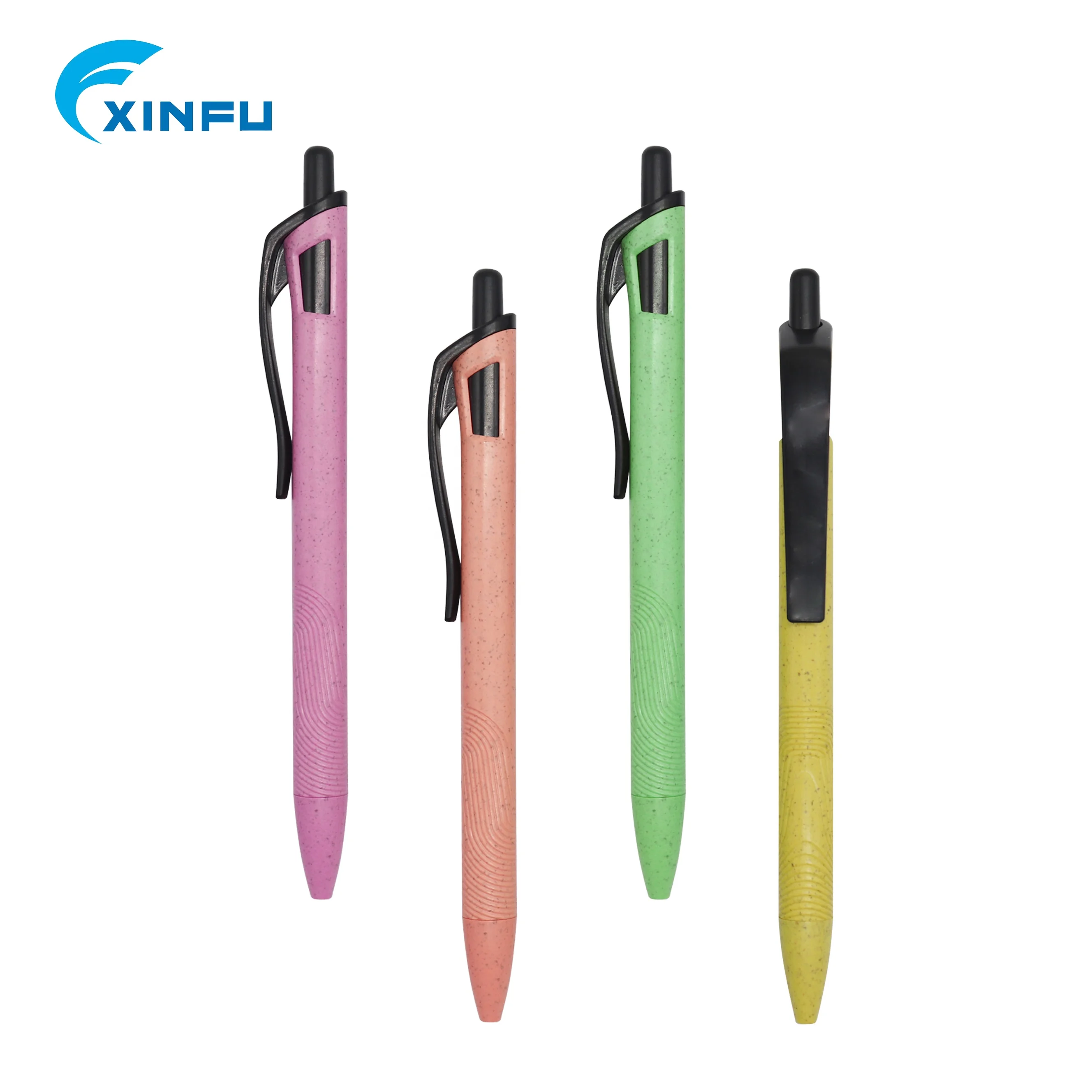 
Recycled promotional plastic pen screen printer logo pen ith custom plastic clip 