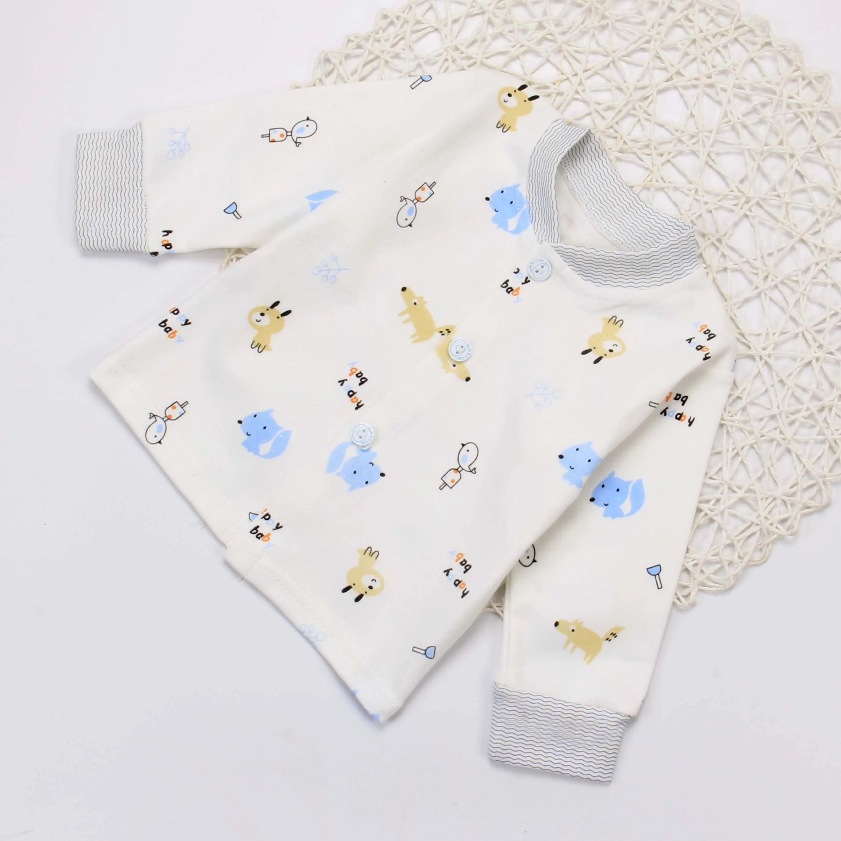 
Baby clothing brand wholesale spring and autumn baby pajamas new design baby underwear 0-3 years old T-shirt 