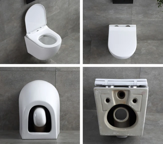 Bathroom Wall Hanging Ceramic Toilet WC Floating Wall Mounted Toilette Suspendue Rimless Wall Hung Toilet