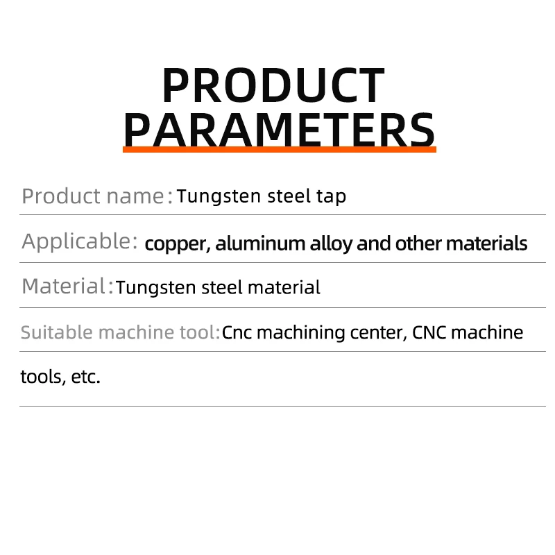 Machine thread taps HSS High Speed Steel Specification Tungsten steel tap Thread Cobalt-containing Screw Tap Spiral screw
