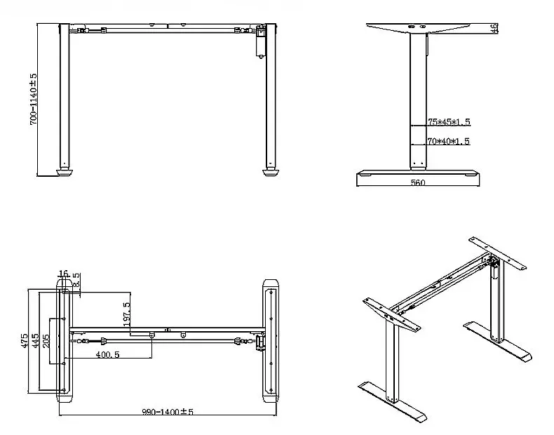 Quick installation factory price single motor office workstation standing up computer desk lifting motorized standing desk