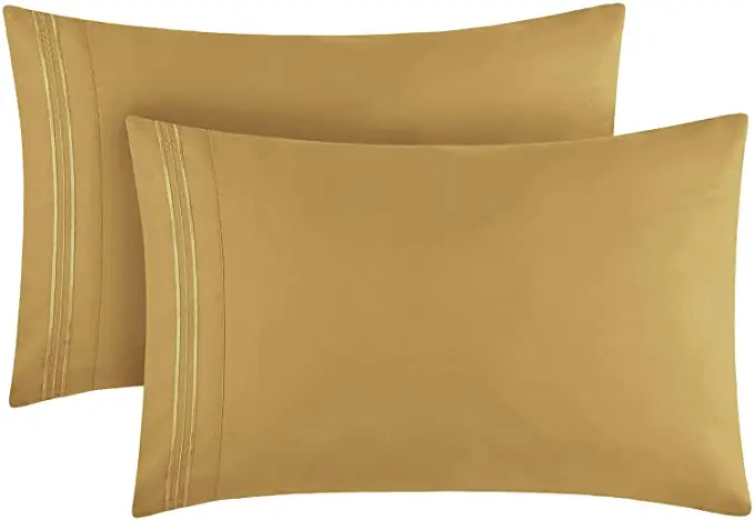 Элегантный комплект постельного белья из 1800 микрофибры в полоску, 4 предмета, подходит для матрасов с глубоким вырезом.