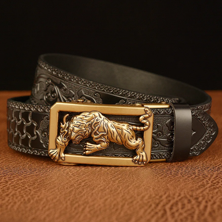 Genuine Leather Belt Casual Buckle  Mens Belts Genuine Leather Luxury Fashion Jeans Mens Leather Belt