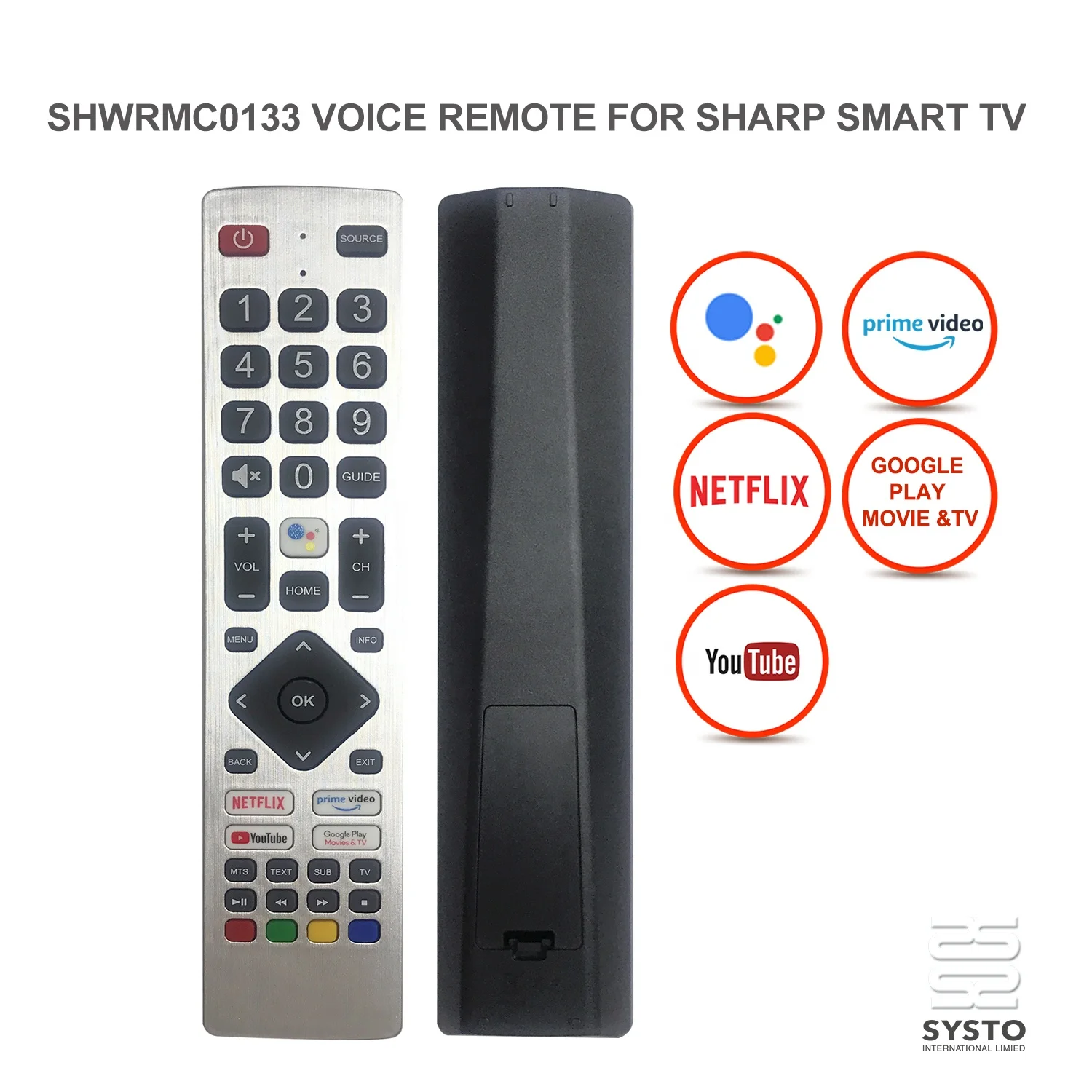 SPV01 voice Remote Control For Sharp Aquos TV SHWRMC0133 LC-40BL2EA LC-40BL3EA with Netflix Youtube Google Play