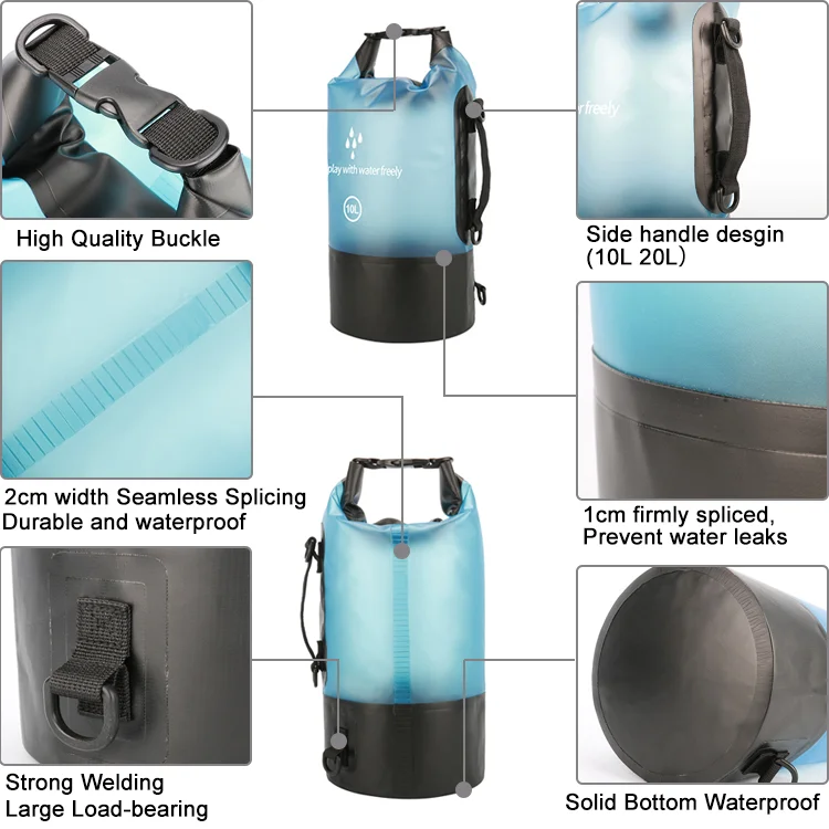 Outdoor Dry Sack Floating Waterproof Bag 2L 5L 10L 20L Boating Kayaking Hiking Camping Rafting Fishing Bag