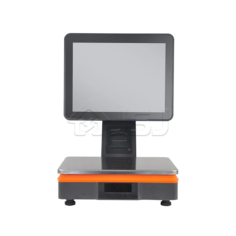 JSJ53B Dual Screen Weighing POS Scale Double Screen Pos Machine Touch Screen Pos System Cash Register For Supermarket