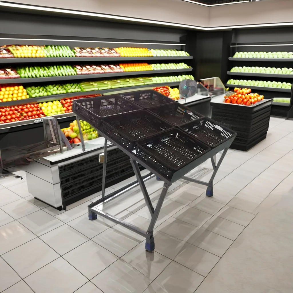 Ownace Multifunctional Metal supermarket vegetable shelf rack vegetable and fruit display shelves