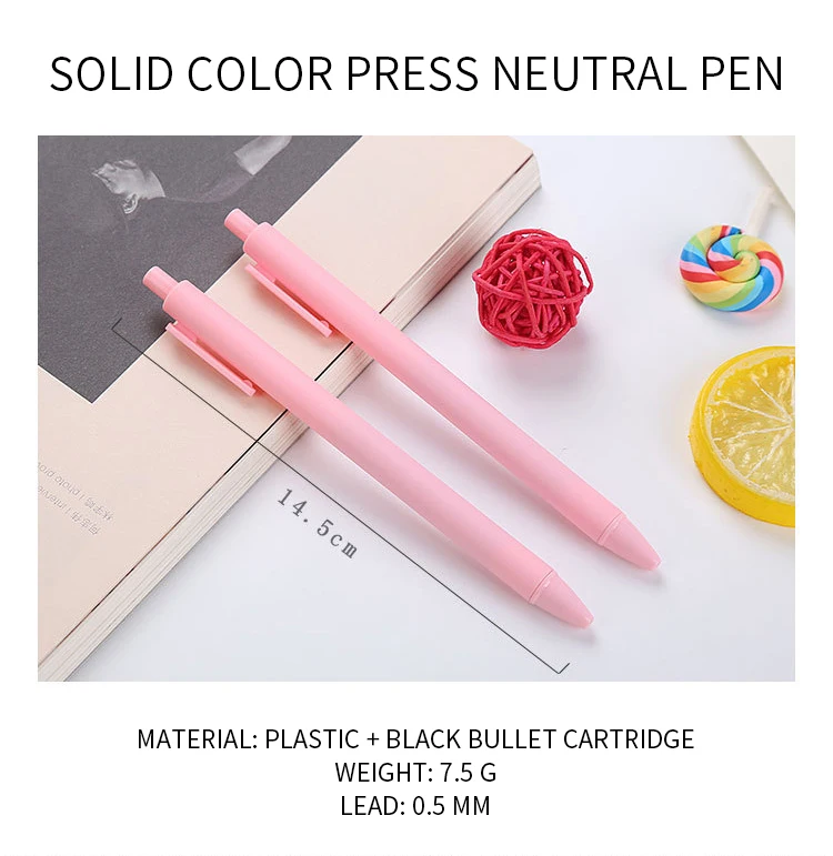 AI-MICH Wholesale Macaron Color Press Gel Pen Creative Candy Color Student Water Pen Learning Office Stationery Signature Pen