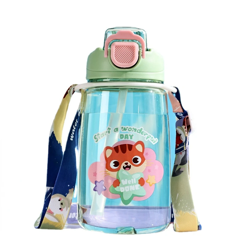 Kids Anti-drop Resistant Cartoon Children Student Plastic Water Bottle