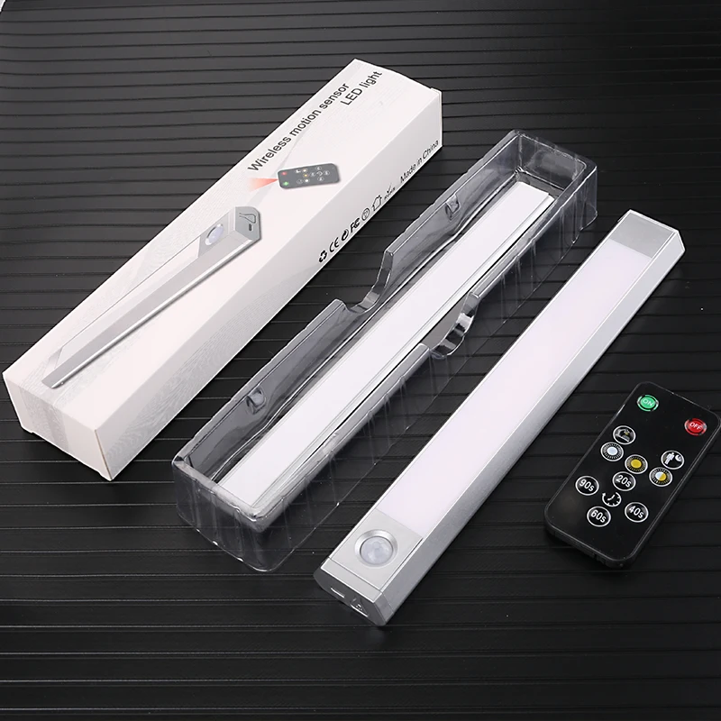 Newest Longer Remote Control Cabinet Light,Dimmable Wireless Under Counter Lighting,Stick-on Chargeable Closet LED Night Light