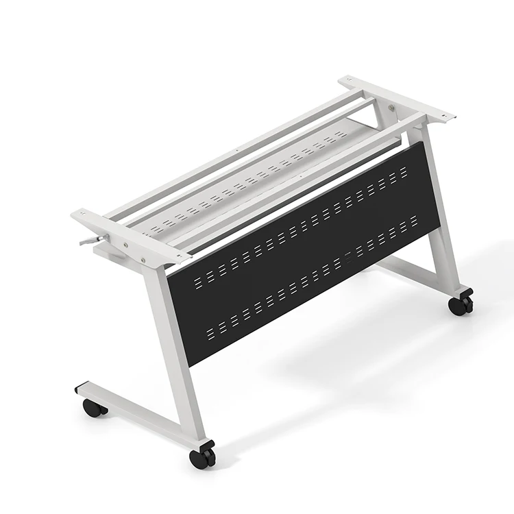 Office Furniture And School Desk Folding Foldable Training Room Table With Wheels Folding Training  Table