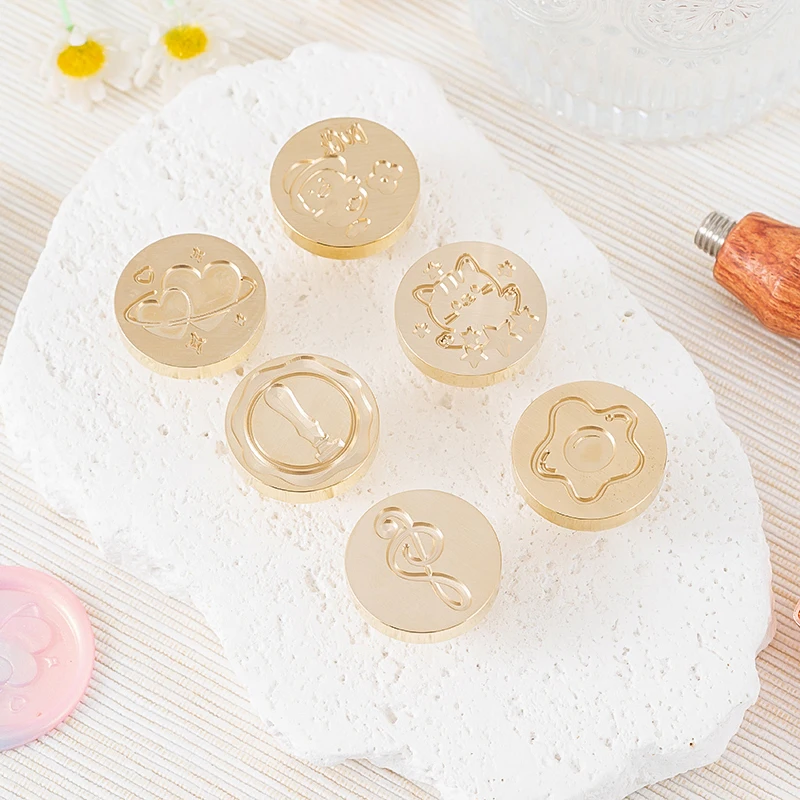 1pc 2.5cm Wax Stamp Brass Head Fire Paint Seal Stamp Flower Head for Hand Account Party Invitations Envelopes Wine Packing Gift