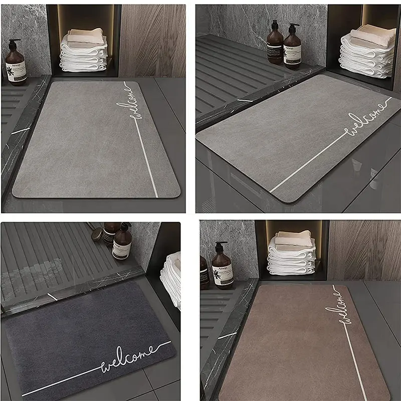 Factory Price Non Slip Quick Drying Diatomite Super Absorbent Bath Floor Mat Foot Bathroom Mats Diatomite Rugs Carpets