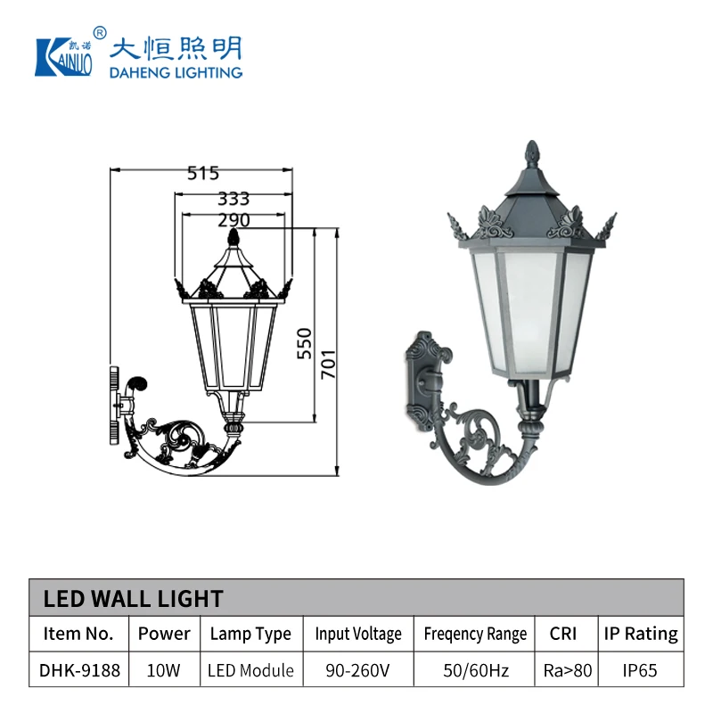 Classic antique lantern shape exterior wall lamp outdoor lighting with ETL/CE certification DHK-9188