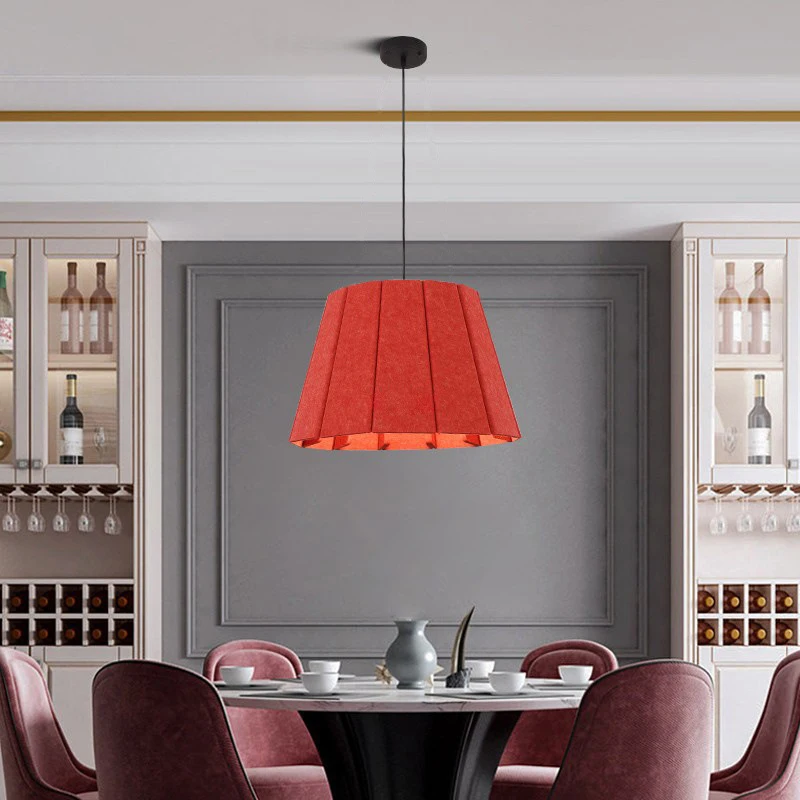 Art Design Villa Living Room High Ceilings Modern Hat Shape Pendant Light Staircase Luxury Red Grey Felt Led Chandelier