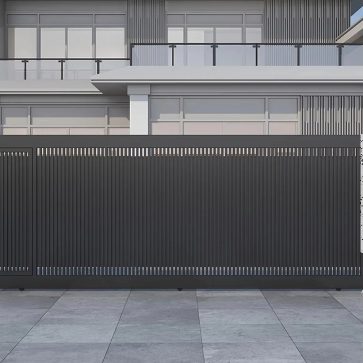 Customized   Main Entrance Gates Remote Control Design Waterproof  Automatic Electric Sliding Gate Exterior Aluminum Garden Gate