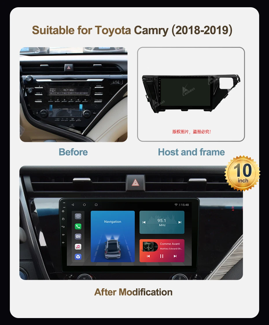  Автомобильный радиоприемник Android 10 0 QLED экран для Toyota Camry 2018-2019 авто стерео Мультимедийный видеоплеер навигация GPS Carplay No