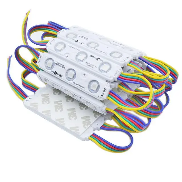 wholesale RGB LED Light Module for Letters Signs SMD 5050 DC12V 3Led/Pcs IP65 Waterproof 7515mm Backlight Injection Led Module