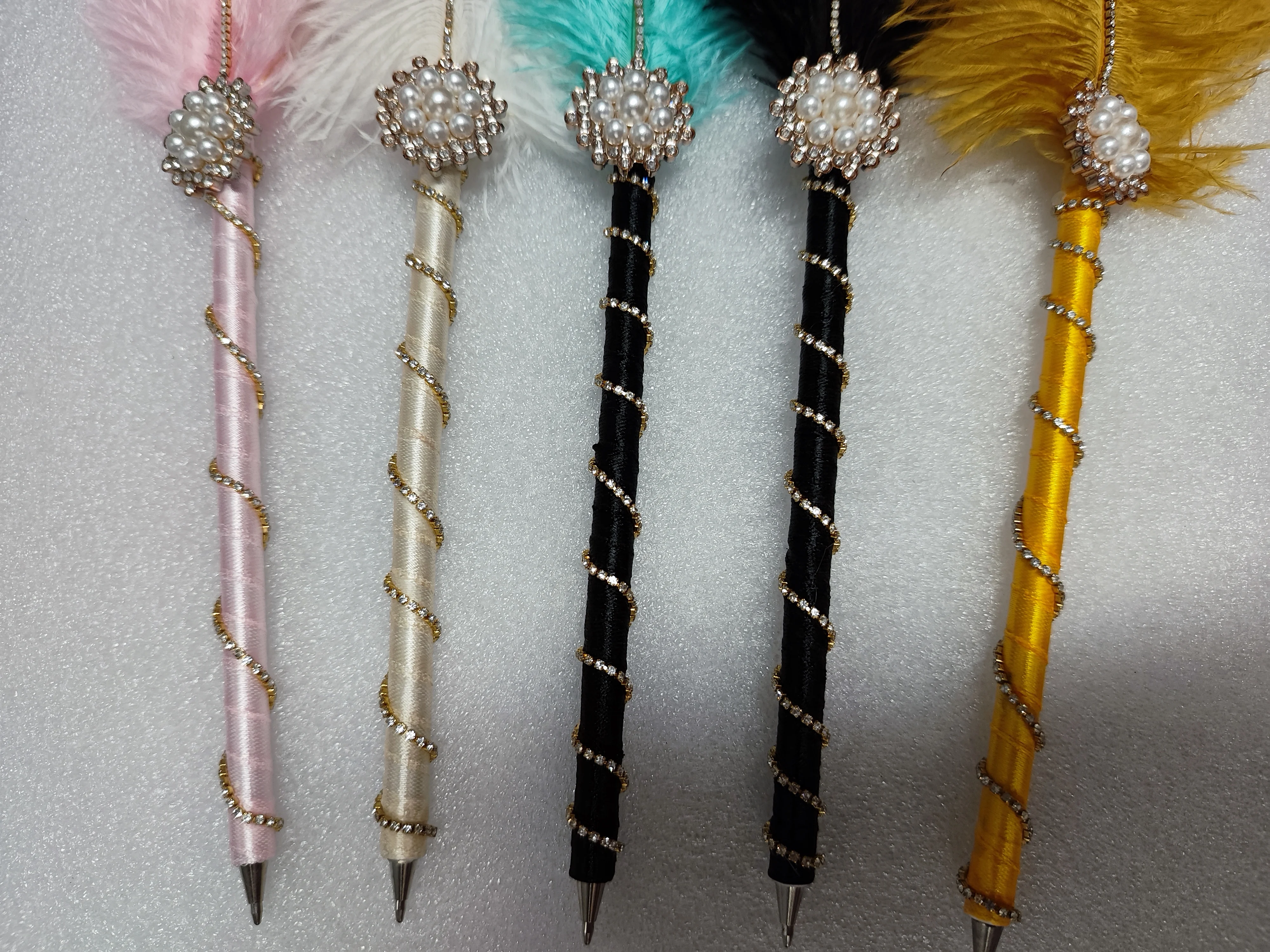 Wedding White Ostrich Feather Guest Book Luxury Feather Ballpoint Pen Signing Pen